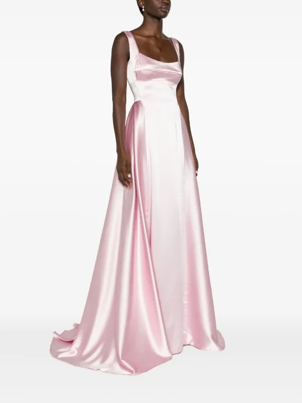 chinese dress ladies Party Girl Pink Satin Maxi Dress - US 4