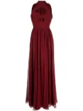 Elie Saab hooded sleeveless silk gown - Red