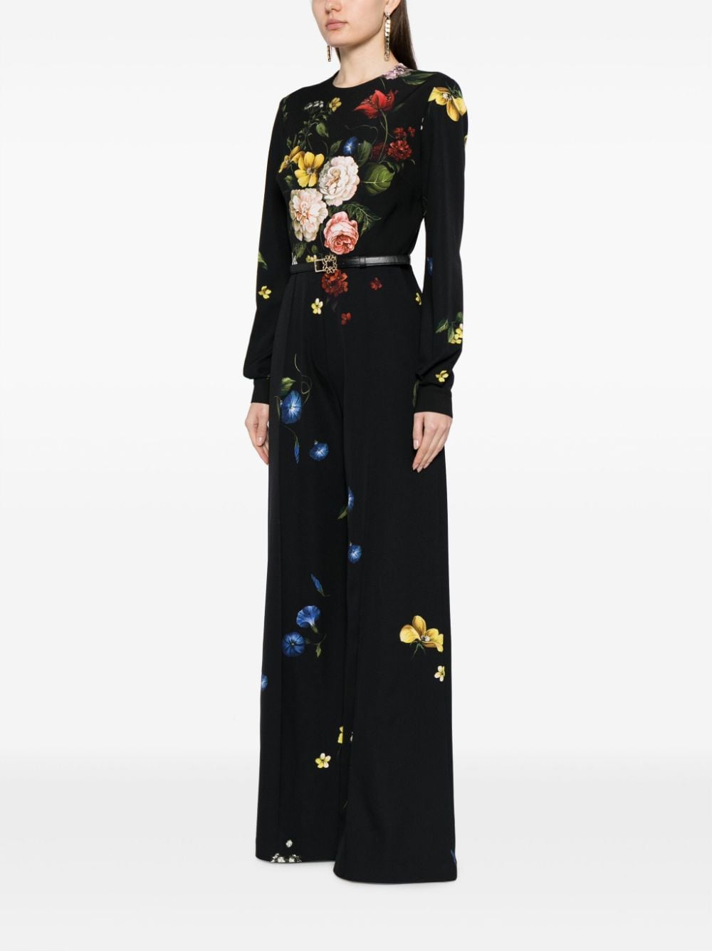 Elie Saab Jumpsuit met bloemenprint Zwart