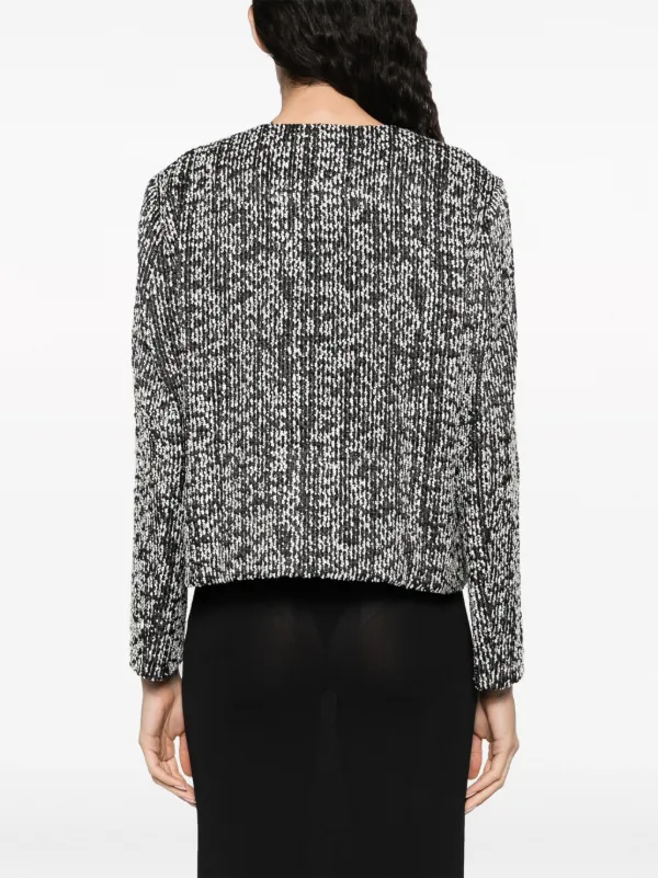 Lanvin Cropped Tweed Jacket | Black | FARFETCH
