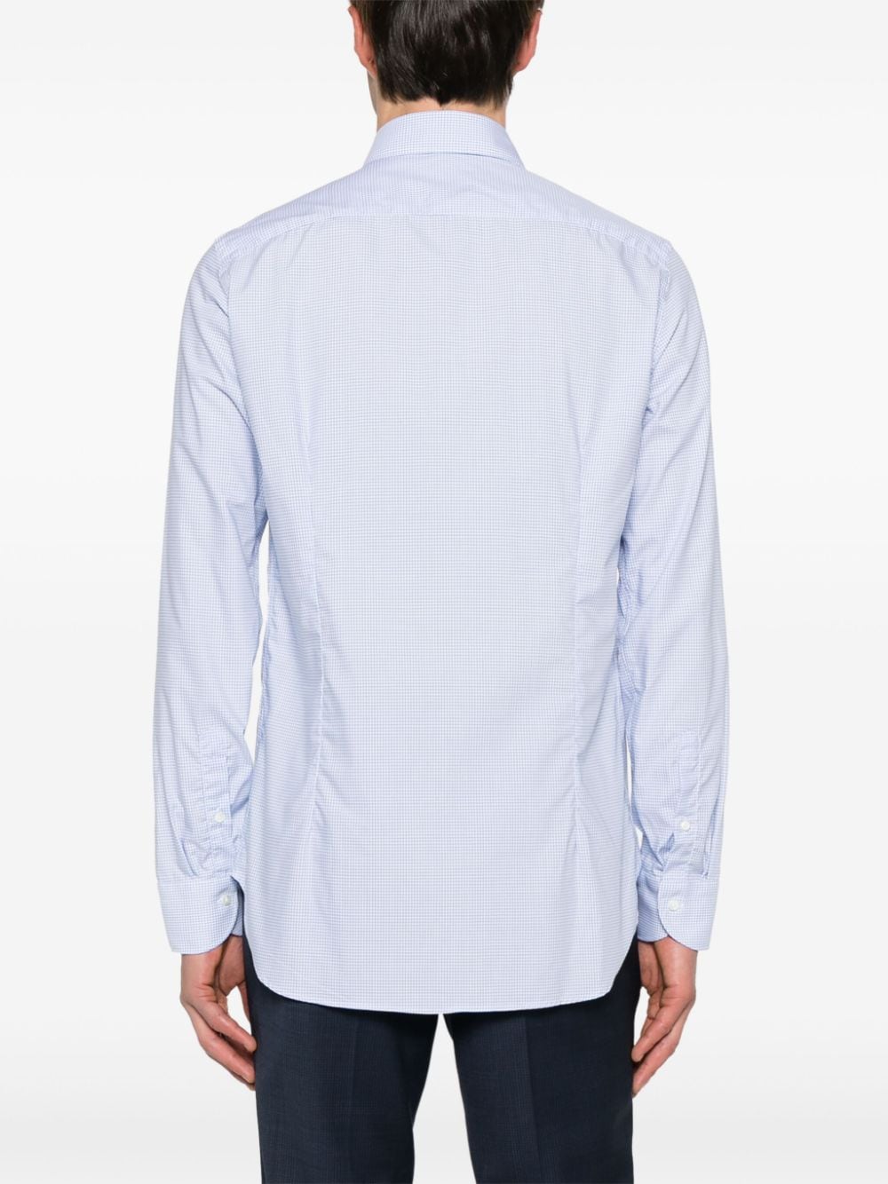 Shop Canali Pinstriped Cotton Shirt In Blau