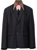 Prada detachable-collar wool blazer - Blue
