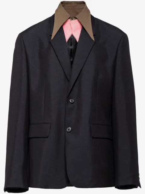 Prada detachable-collar wool blazer