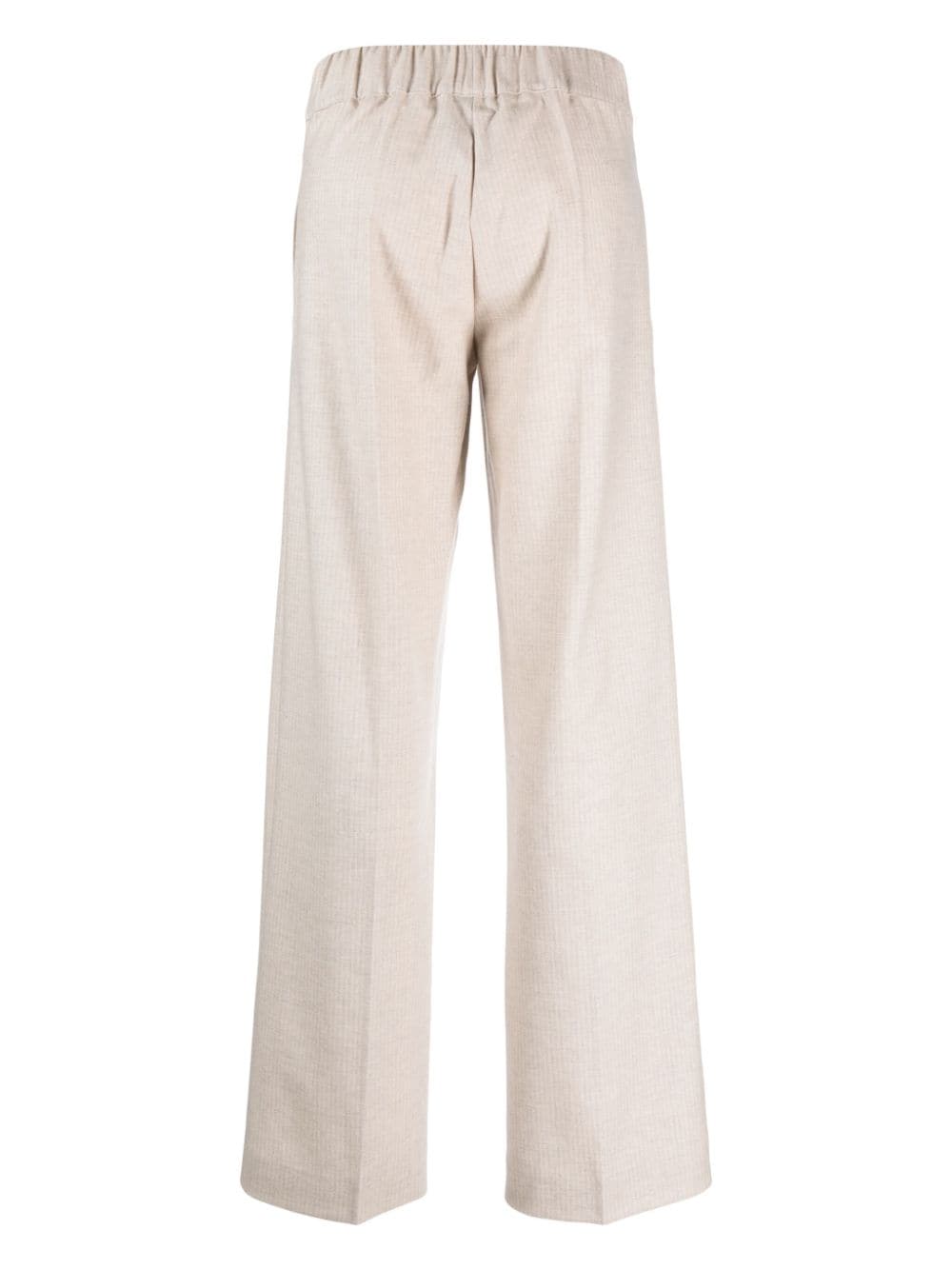 D.Exterior straight-leg elastic-waist trousers - Beige