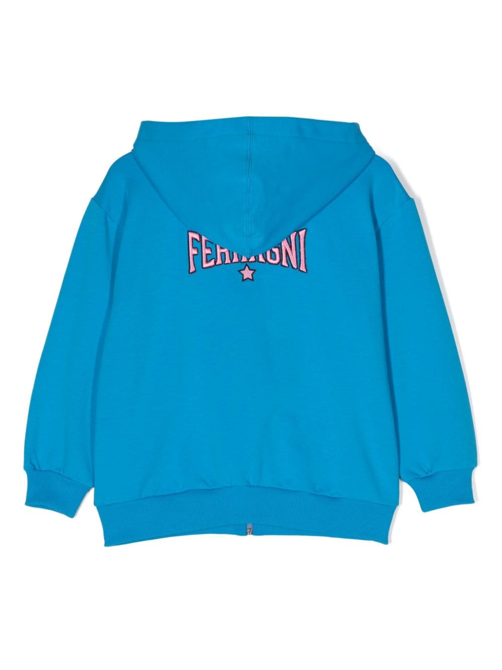 Shop Chiara Ferragni Logo-embroidered Hooded Jacket In Blue