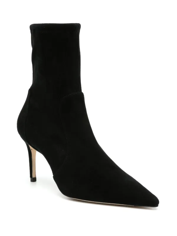 ロングブーツ STUART WEITZMAN Black Suede Ankle Boots Stuart Weitzman 80mm Suede Ankle Boots | Black | FARFETCH