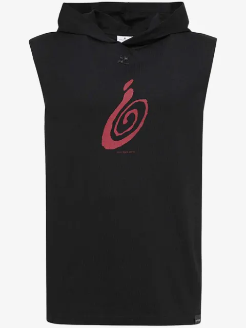 Courrèges logo-appliqué sleeveless hoodie