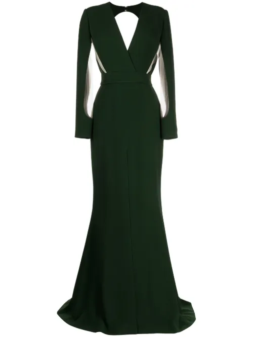 Robe longue à détails de découpes - Elie Saab - Modalova
