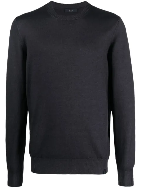 Fay logo-tag crew neck jumper