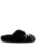 Simone Rocha embellished faux-fur slippers - Black