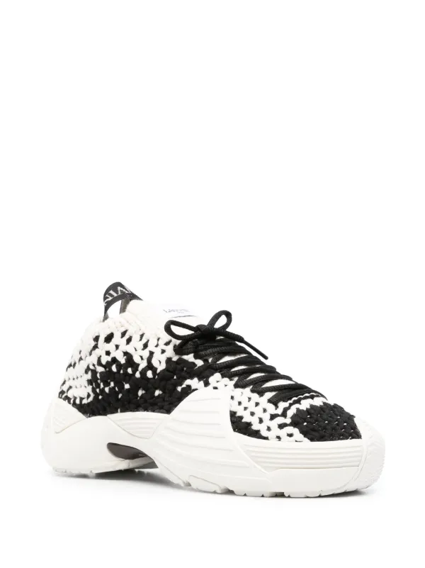 【関税込み】Lanvin ホワイト＆ブラック Flash Knit スニーカー Lanvin Flash-X crochet-knit Sneakers | Neutrals | FARFETCH