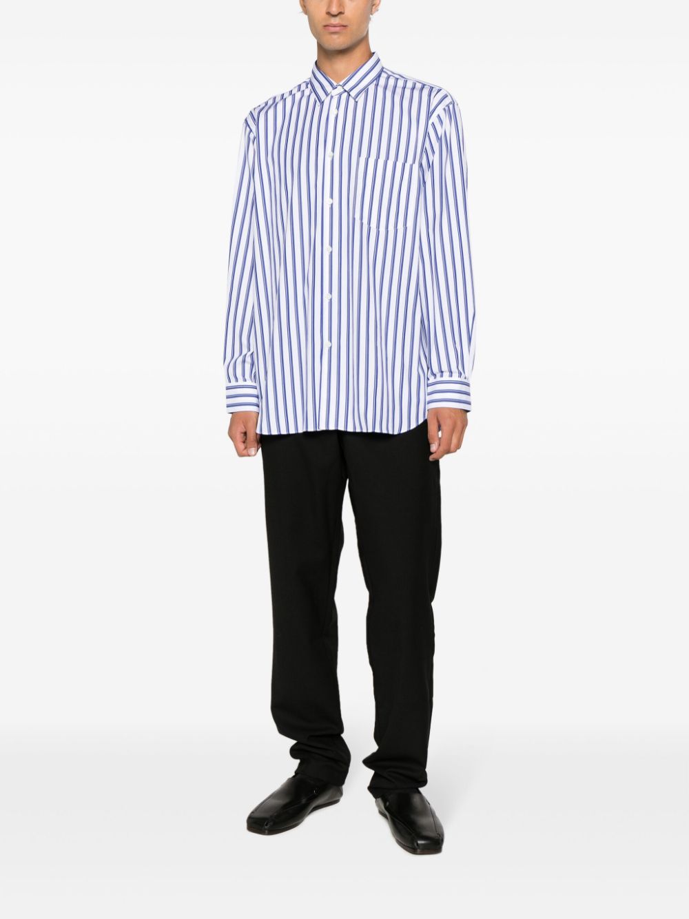 Comme Des Garçons Shirt striped cotton shirt - Wit