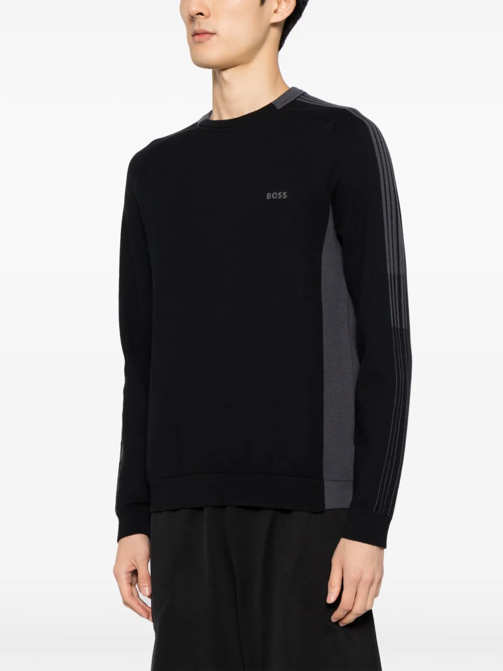 BOSS Trui met colourblocking Zwart