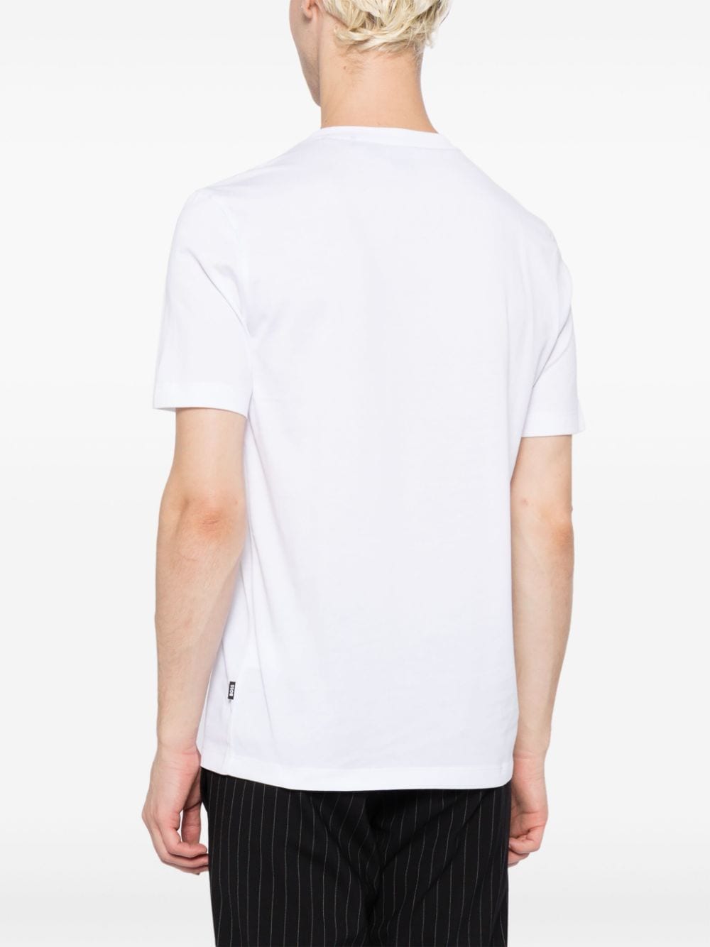 Shop Hugo Boss Logo-print Cotton T-shirt In White