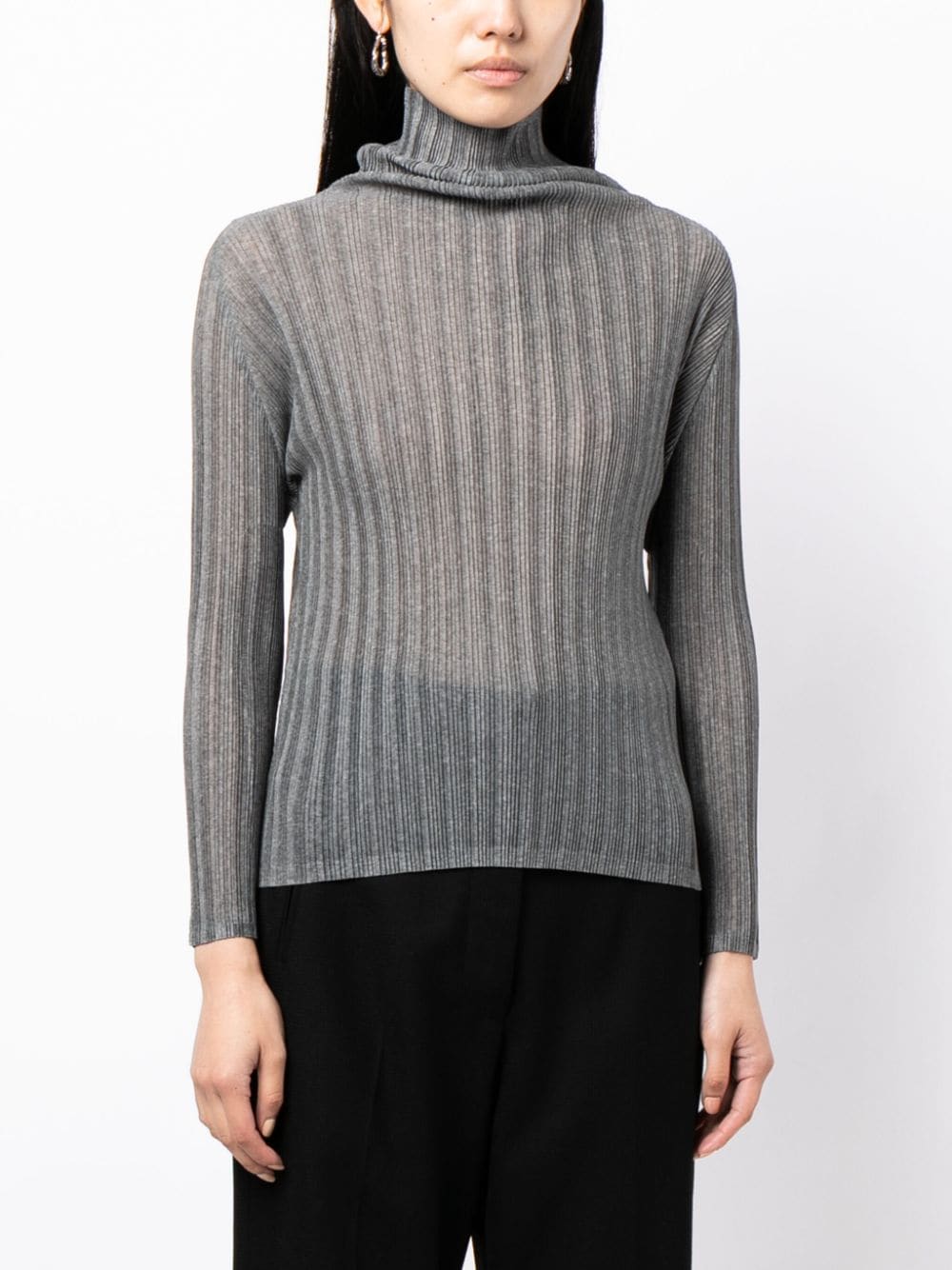 Shop Issey Miyake Plissé-effect Top In Grey