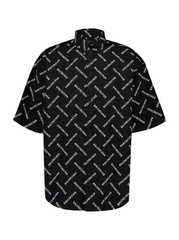BALENCIAGA ワークシャツ 黒 ロゴ入り BALENCIAGA ワークシャツ 黒 ロゴ入り