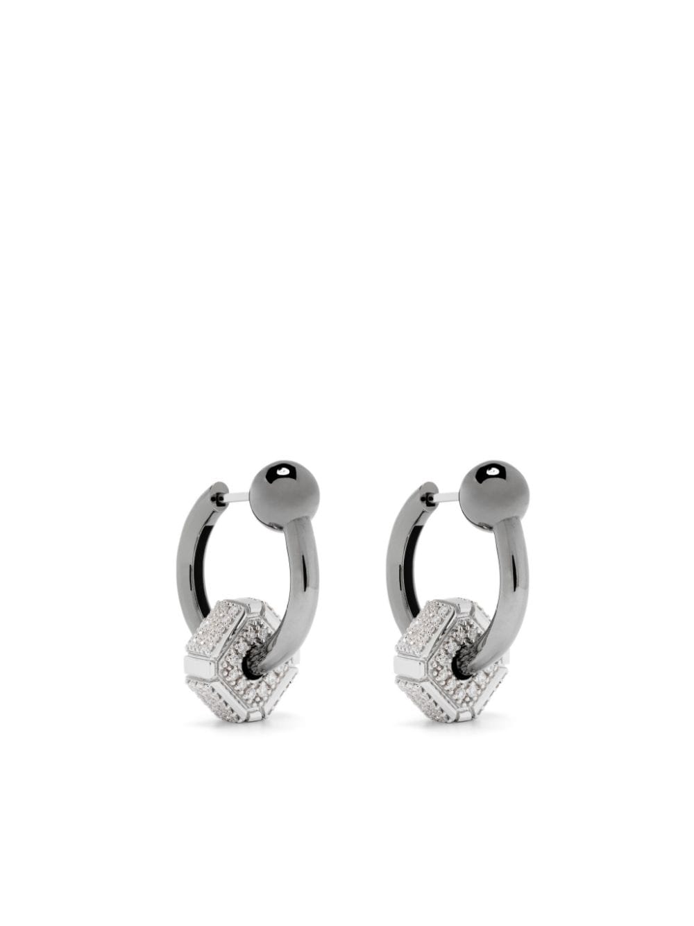 Shop Eéra 18kt Gold Mini Hoop Earrings In Silver