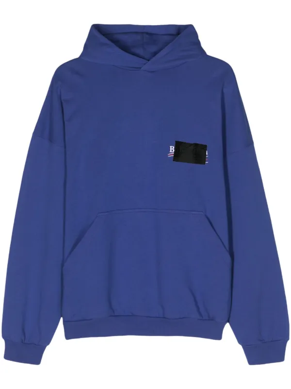 Balenciaga Political Campaign cotton hoodie men Cotton Polyester 1 Blue