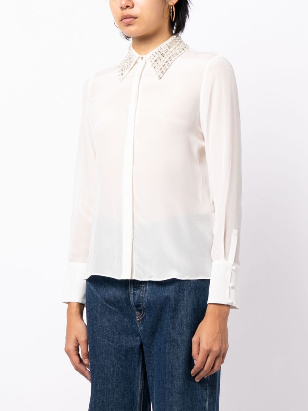 alice + olivia Zijden blouse Wit