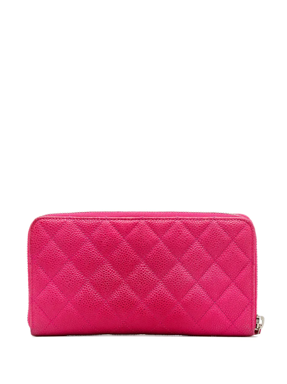 CHANEL Pre-Owned 2014-2015 diamond quilted zip-around wallet - Roze