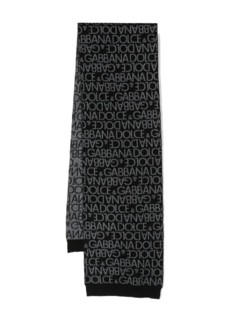 Dolce & Gabbana Kids logo-print virgin wool scarf