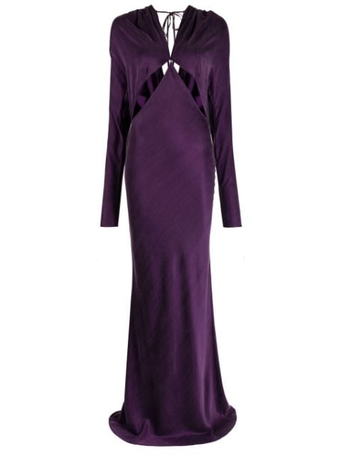 Aleksandre Akhalkatsishvili cut out-detail satin maxi dress