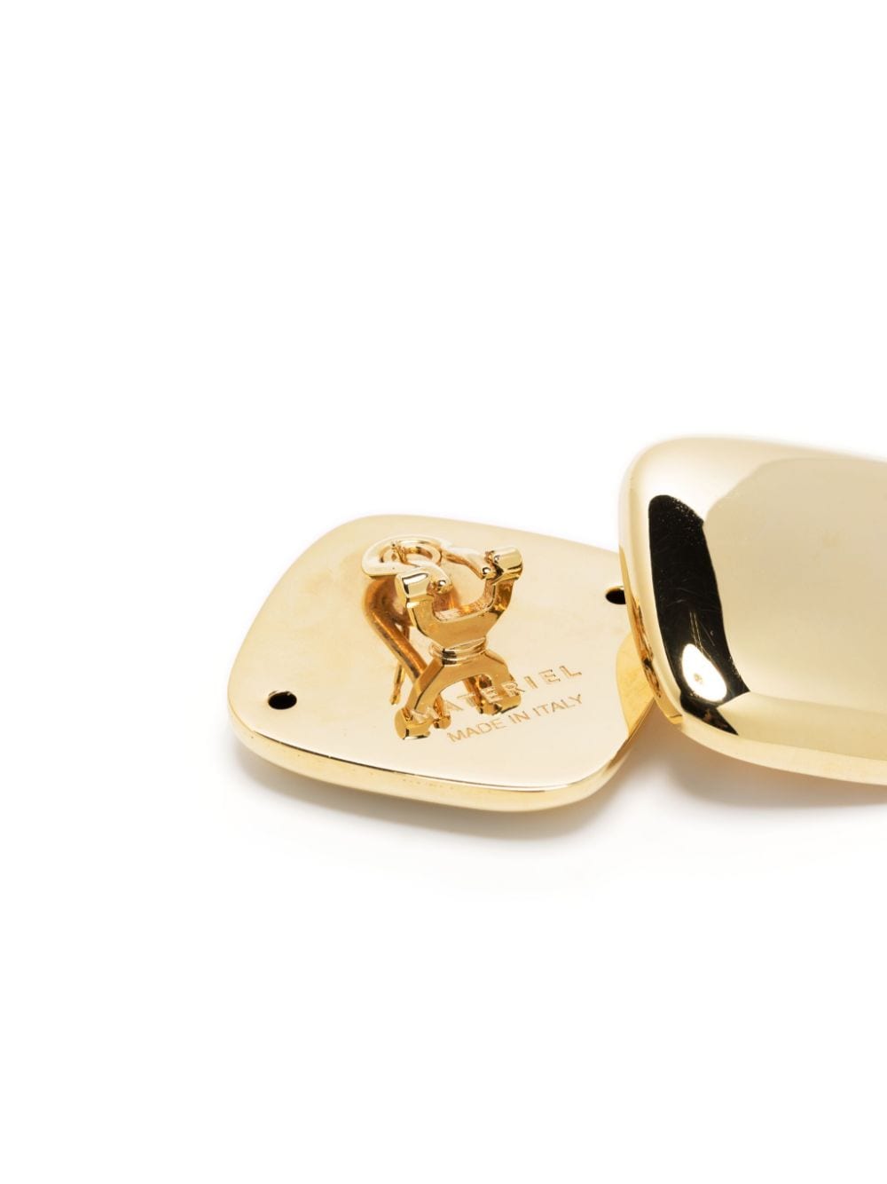Shop Materiel Rhombus Logo-engraved Earrings In Gold