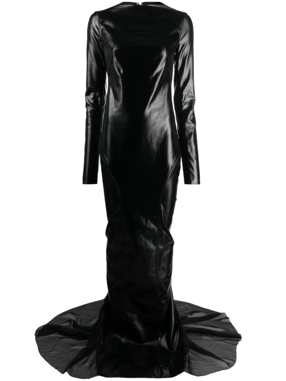 Shop Rick Owens Coated Long-sleeved Gown In Black