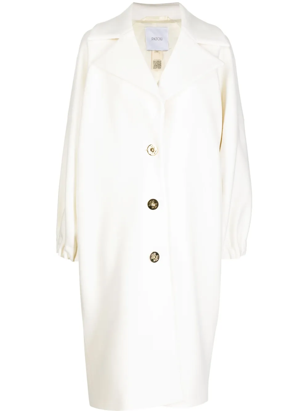 Shop Patou Single-breasted Midi Coat In White