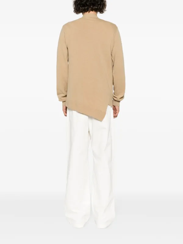 Comme Des Garçons Shirt Cardigan x Lacoste Assimétrico | Marrom