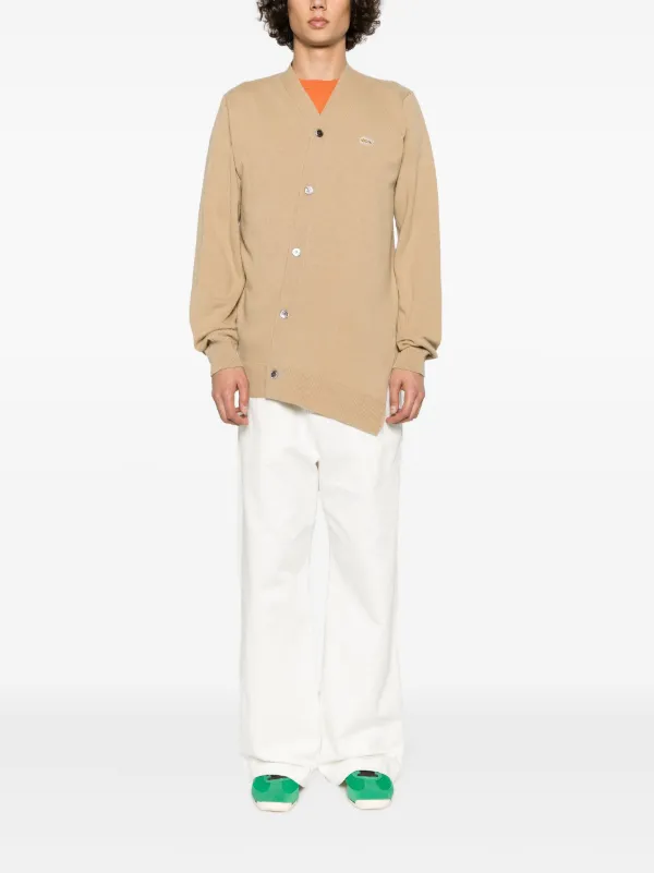 Comme Des Garçons Shirt X Lacoste Asymmetric Wool Cardigan | Brown