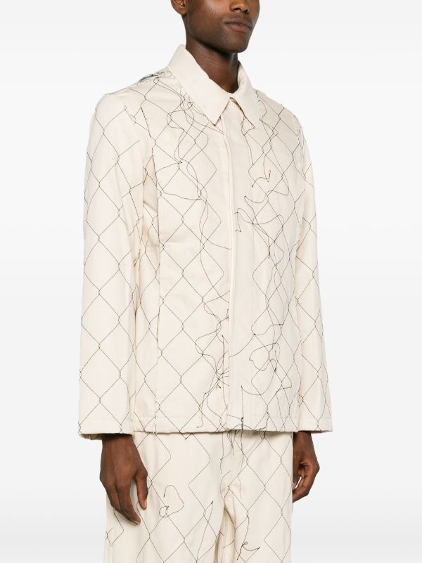 AIREI abstract-print pointed-collar Jacket - Farfetch