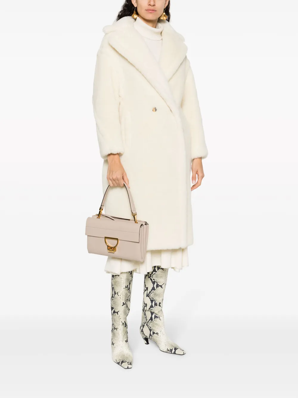 Coccinelle logo-lettering leather crossbody bag - Beige