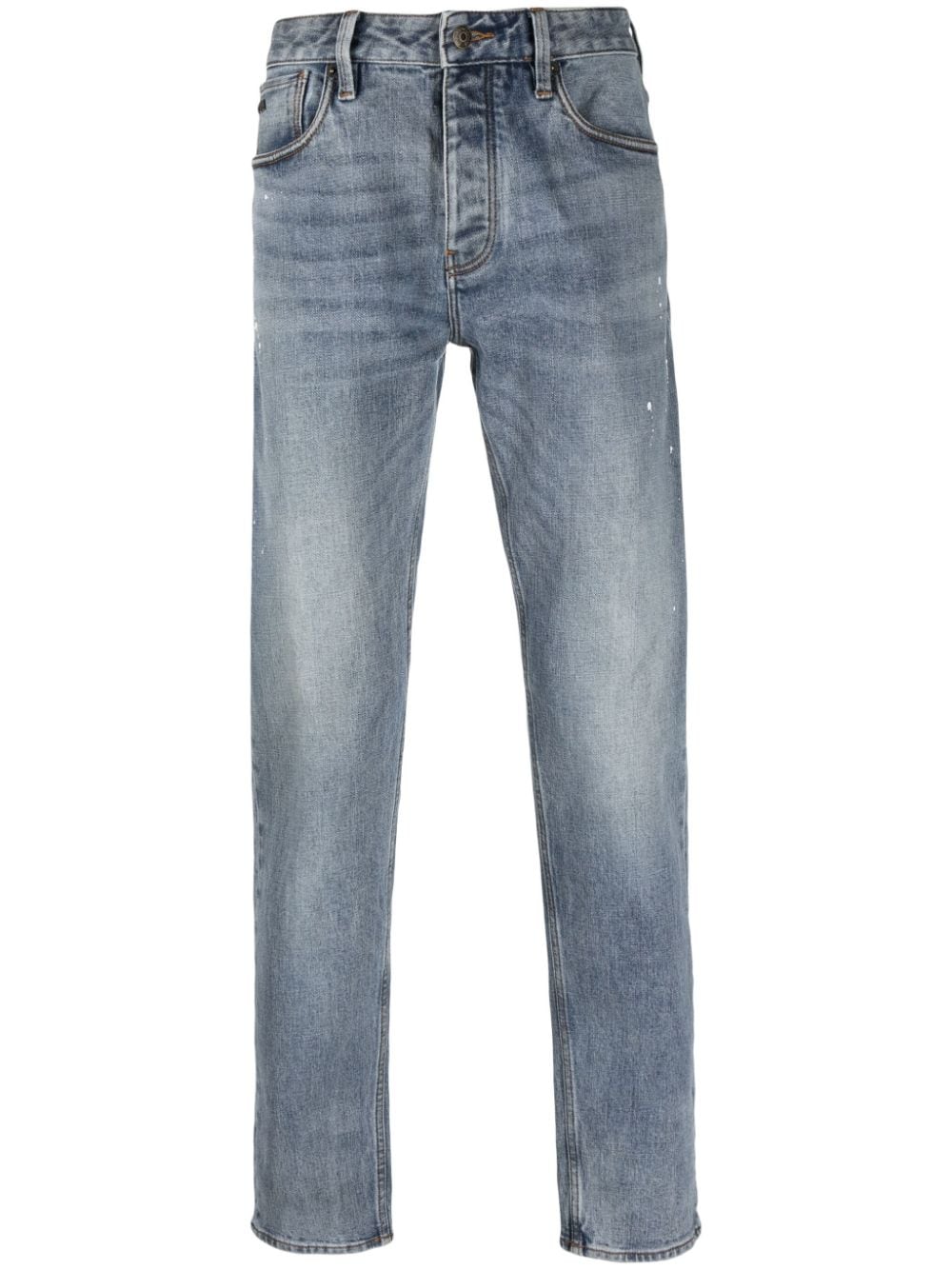 Emporio Armani Mid-rise Tapered-leg Jeans In Blau