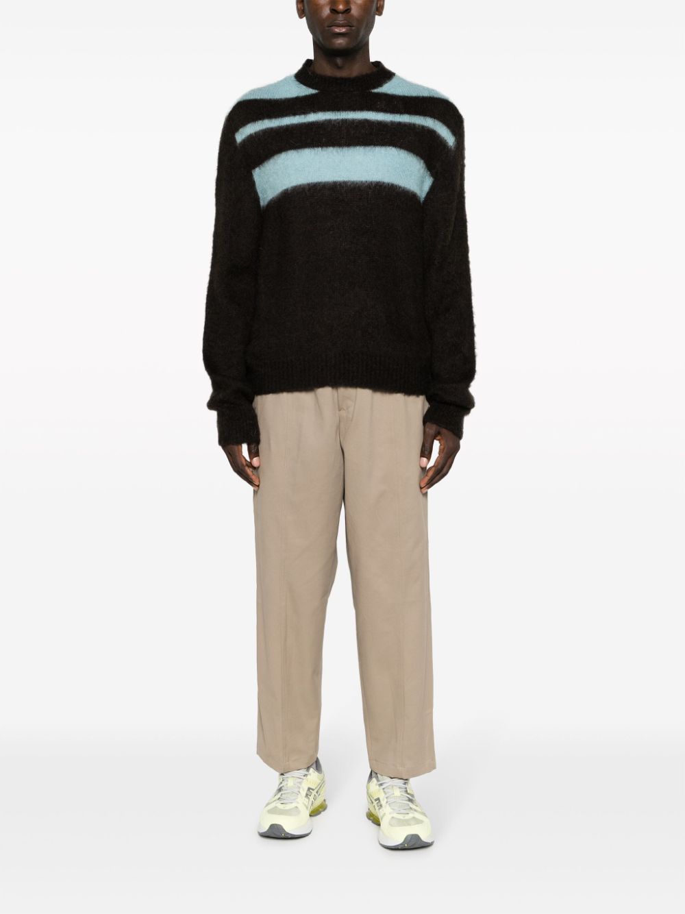 Salvatore Santoro colour-block crew-neck jumper - Bruin