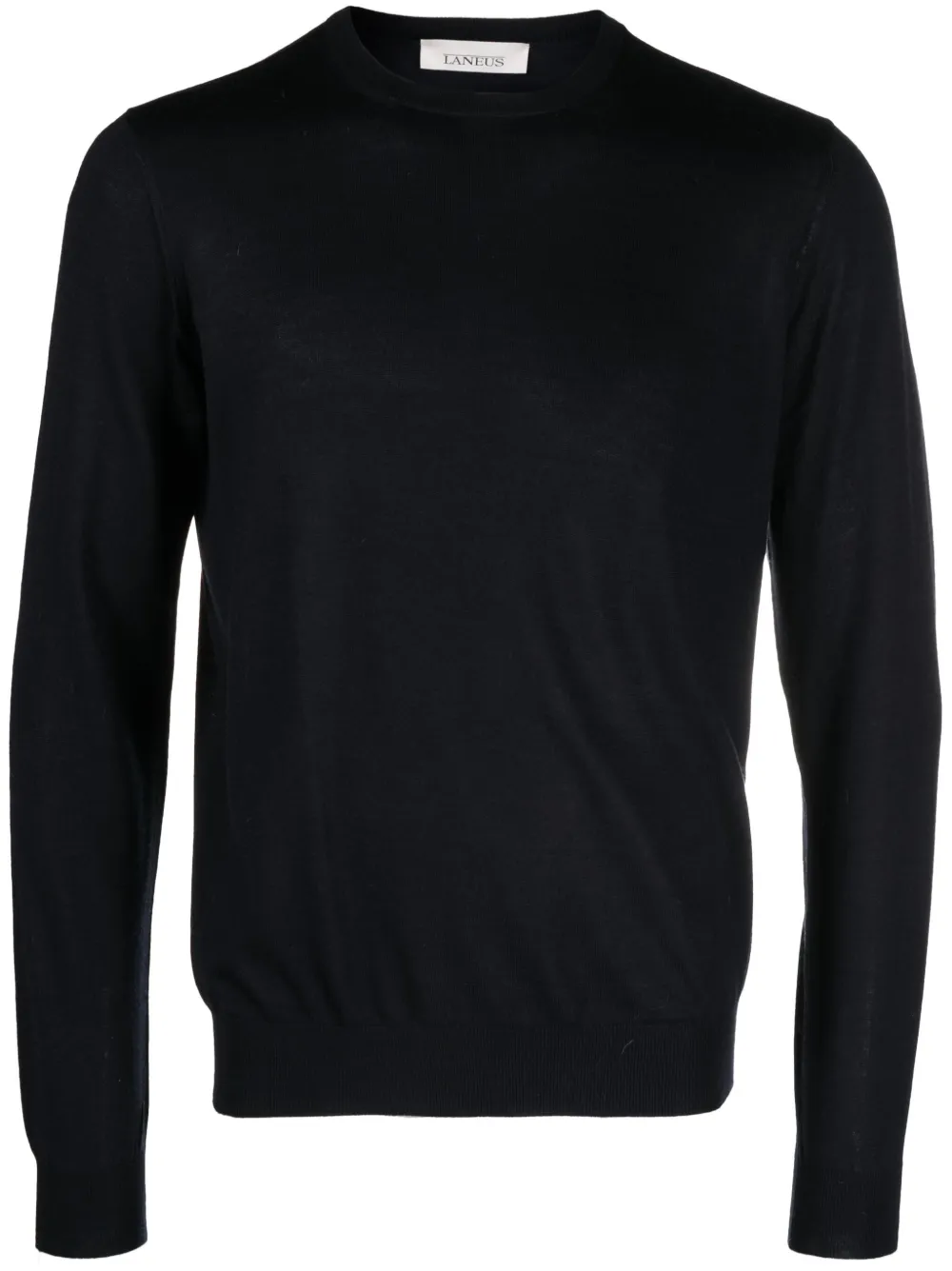 Laneus pull en maille fine à col rond - Bleu Top Merken Winkel