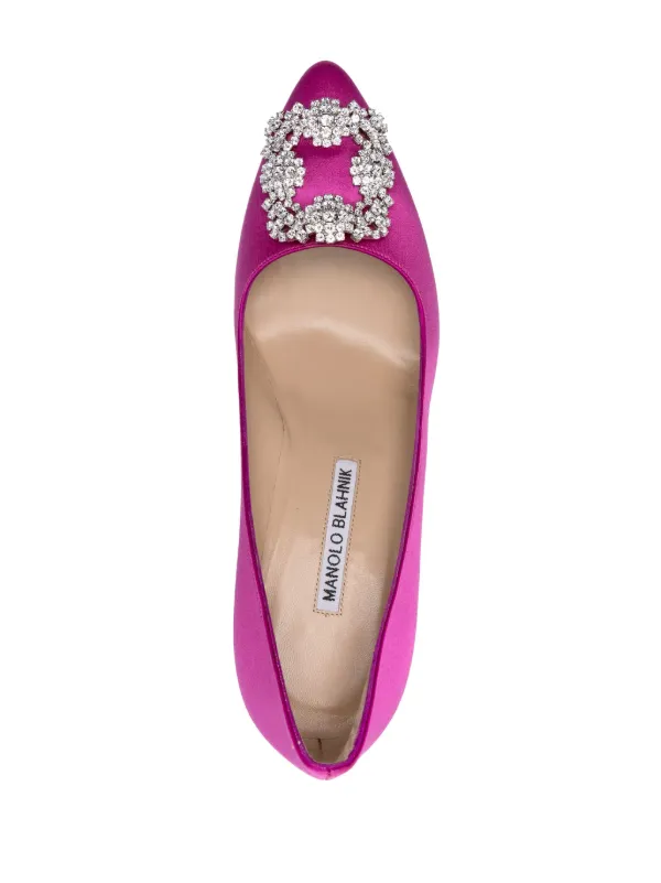Manolo Blahnik Escarpins Hangisi a Talon Aiguille 90 Mm Rose FARFETCH CM