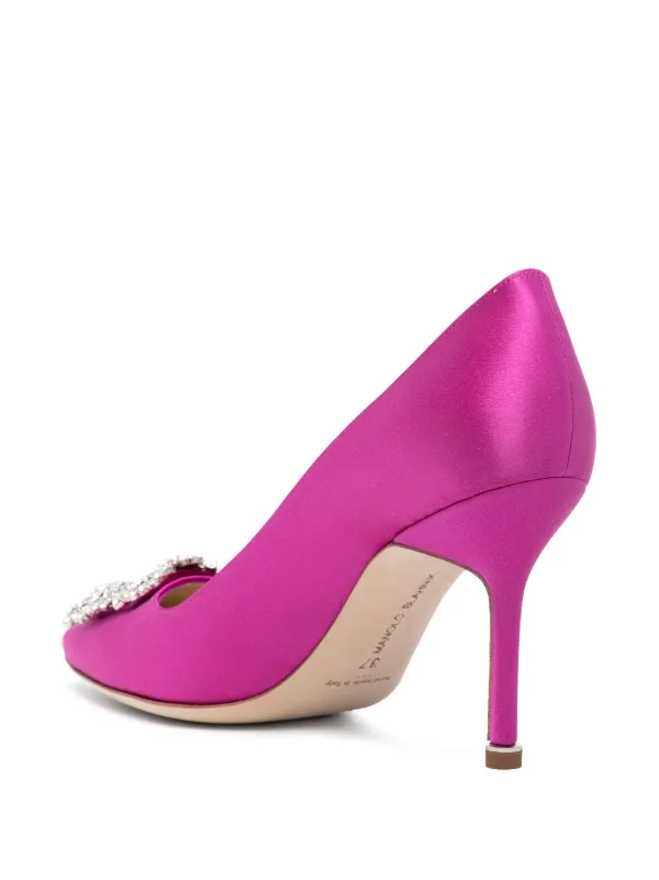 Manolo Blahnik Escarpins Hangisi a Talon Aiguille 90 Mm Rose FARFETCH CM