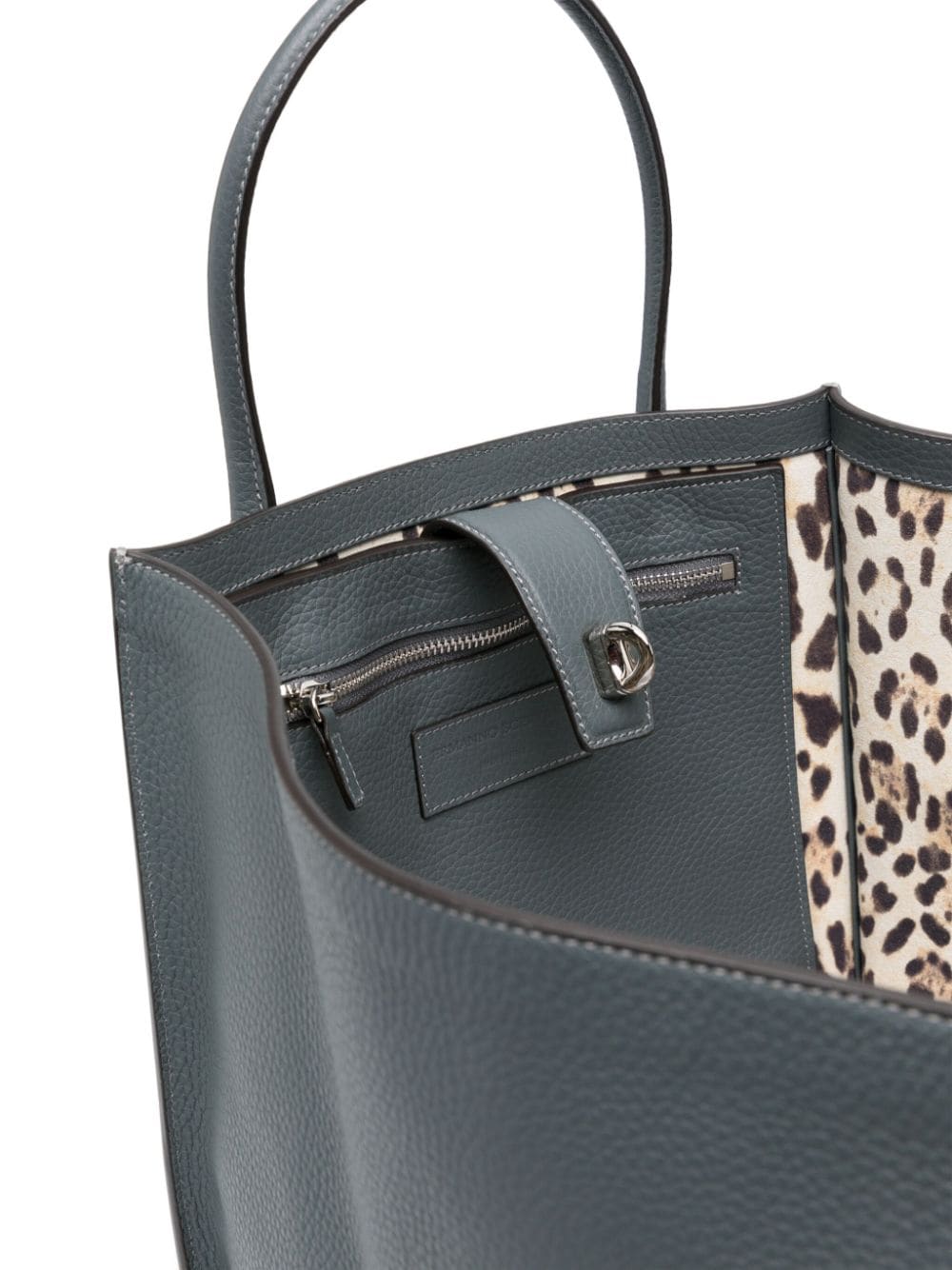 Shop Ermanno Scervino Maggie Pebbled-leather Tote Bag In Grey