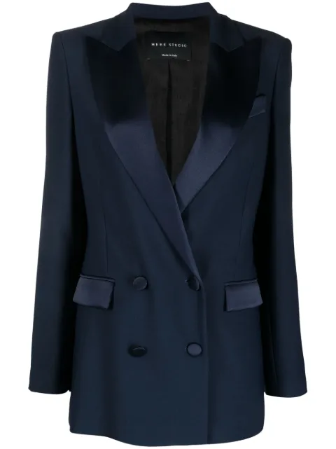 Hebe Studio Bianca satin blazer