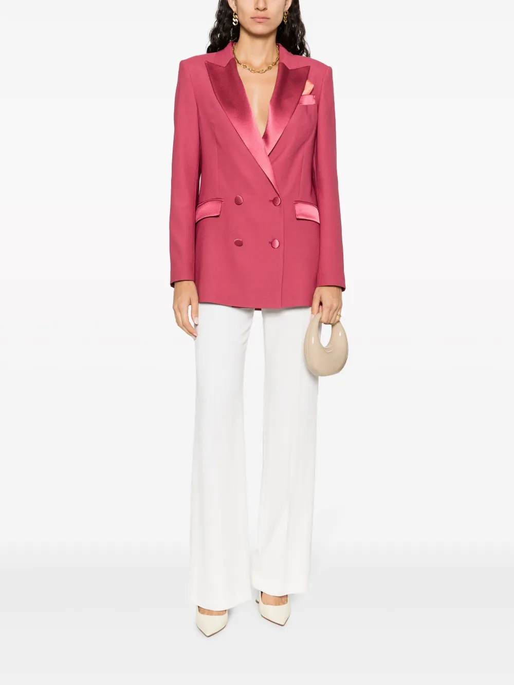Hebe Studio peak-lapel double-breasted blazer - Roze