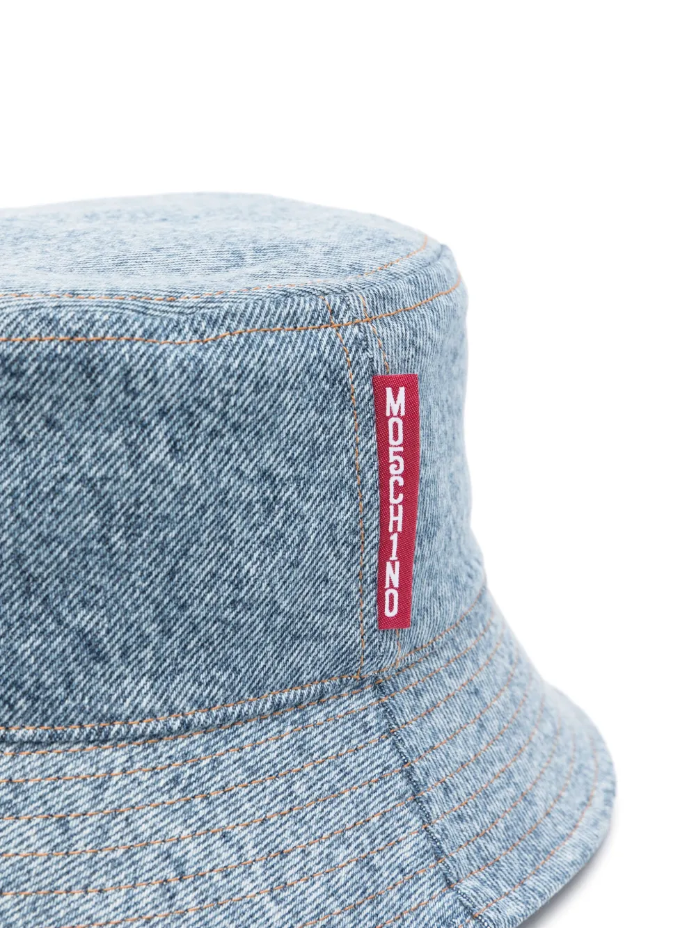 MOSCHINO JEANS contrast-stitching denim bucket hat - Blauw