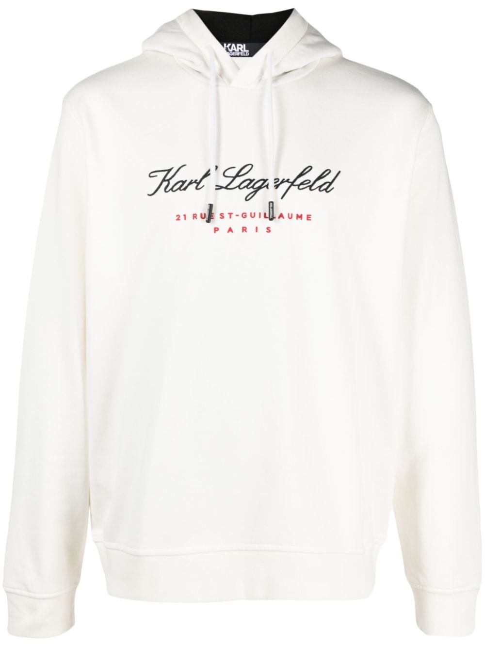 Karl Lagerfeld Hotel Karl hoodie met trekkoord Wit