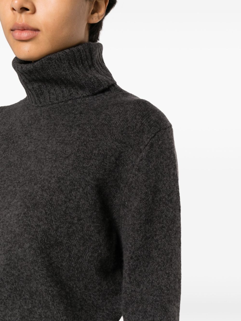 Shop Aspesi Roll-neck Wool Jumper In Grau