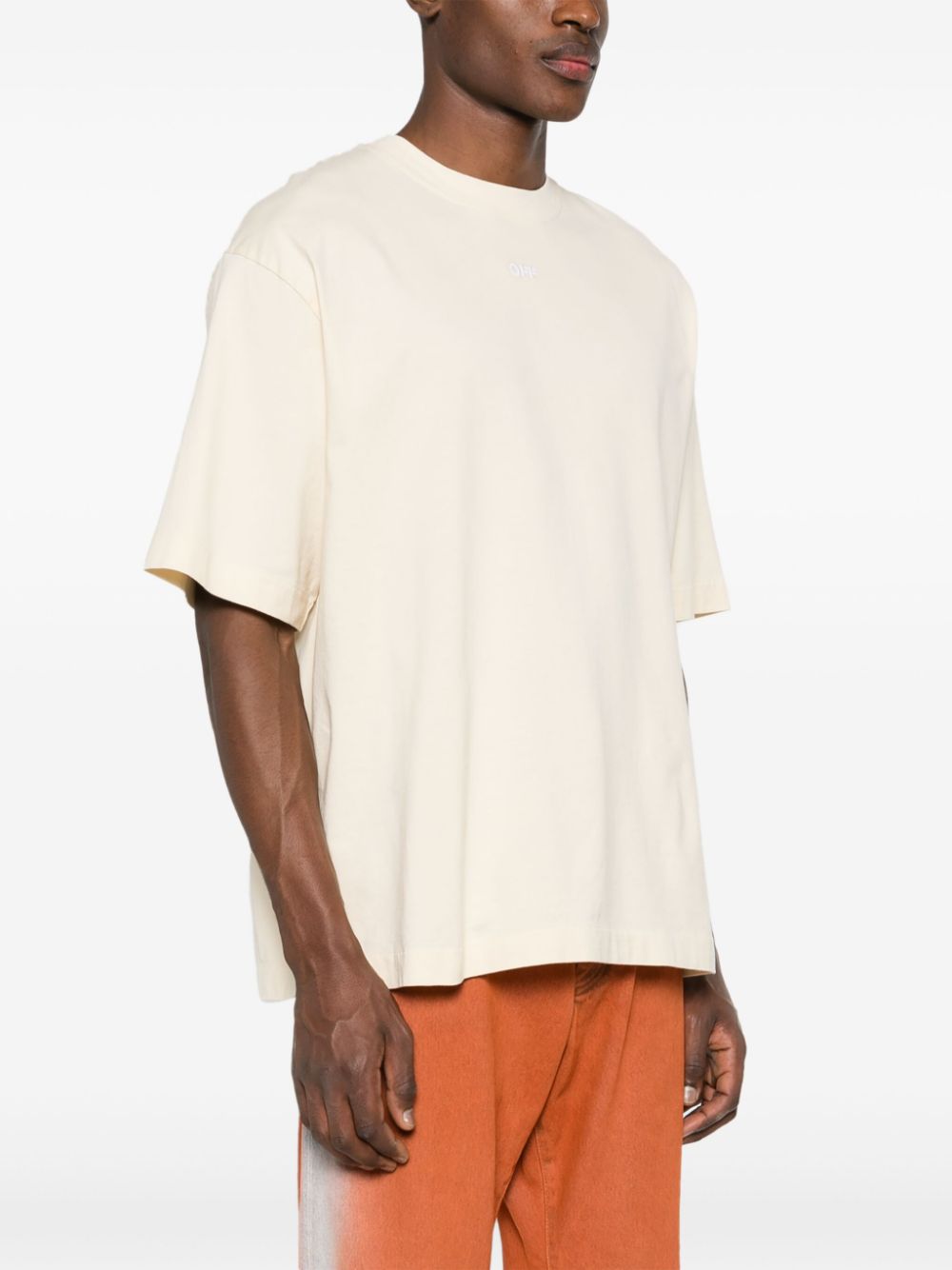 Off-White Arrows-embroidered cotton T-shirt Men