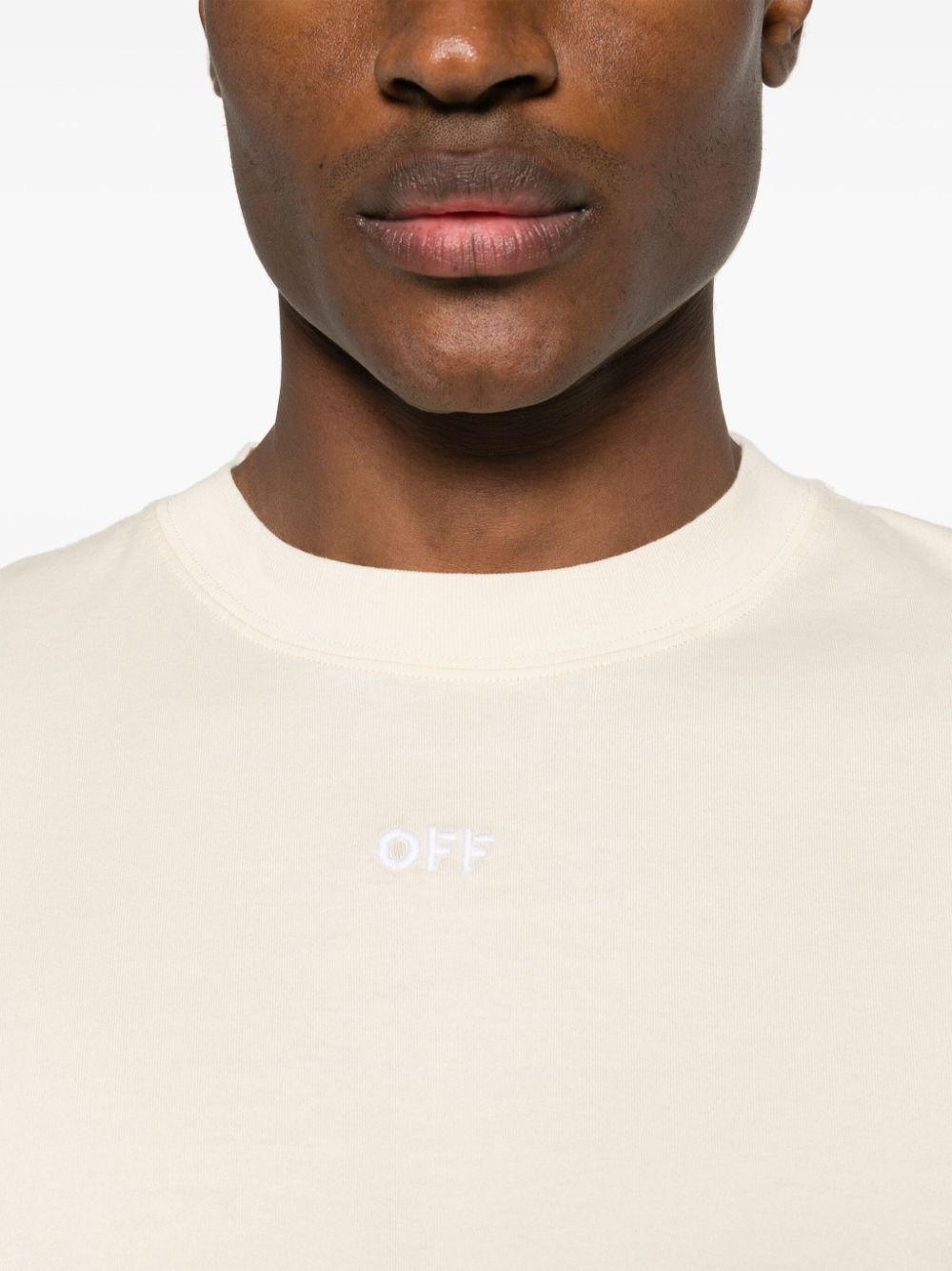 Off-White Arrows-embroidered cotton T-shirt Men