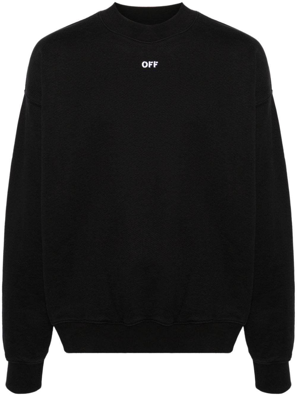 Shop Off-white Arrows-embroidered Cotton Sweatshirt In 1001 Black White