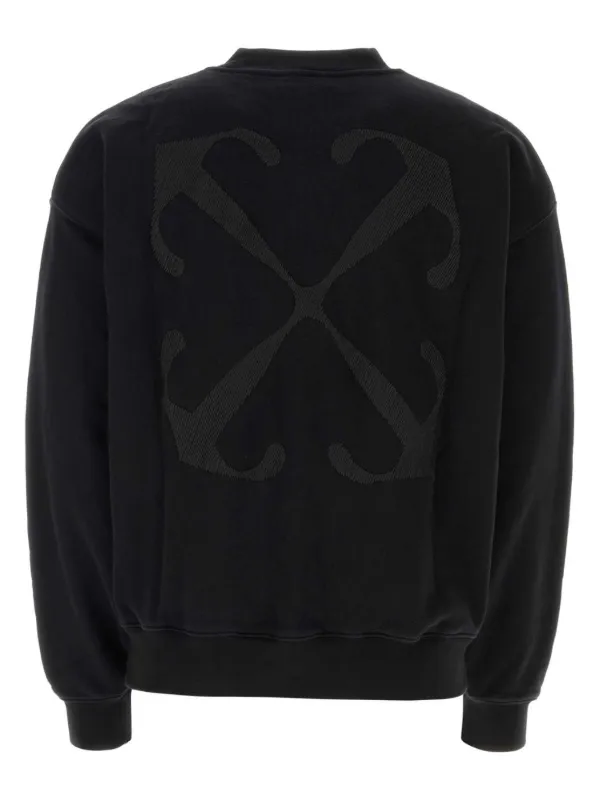 Off-White Arrows-embroidered Cotton Sweatshirt | Black