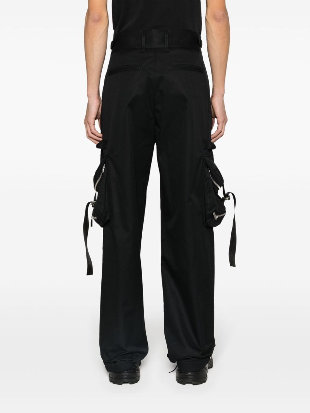 Shop Off-white Straight-leg Cargo Trousers In 1000 Black No Color