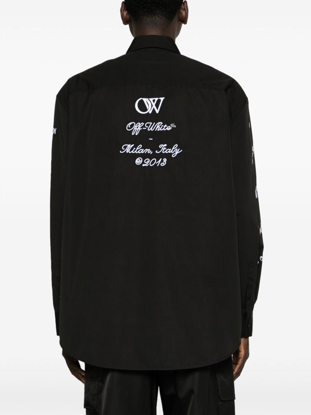 Shop Off-white 23 Heavycot Cotton Overshirt In 1001 Black White
